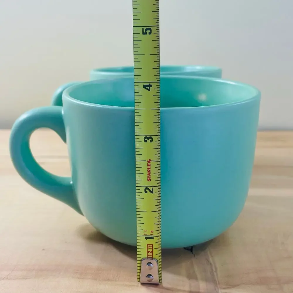 Vtg DUO CAI Mint Pistachio Green Coffee Mugs Cups Tea Mug Cup Ceramic